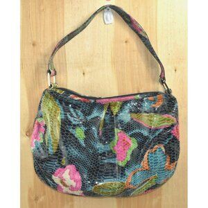 Hobo International Y2K Floral Embossed Faux Leather Boho Shoulder Bag Vintage